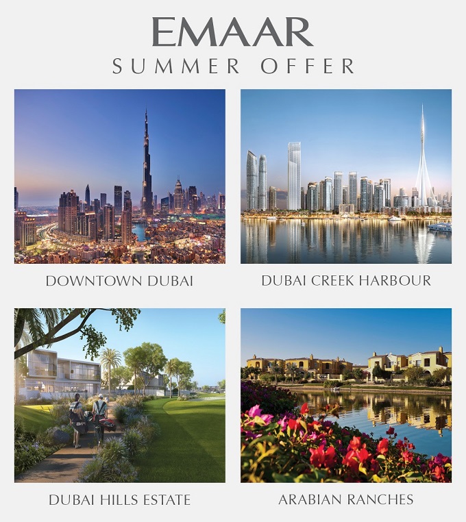 Emaar Summer Offer Downtown Creek Harbor Dubai Hills Estate Arabian Ranches