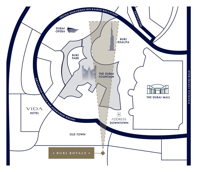 Burj Royale by Emaar - Location Map