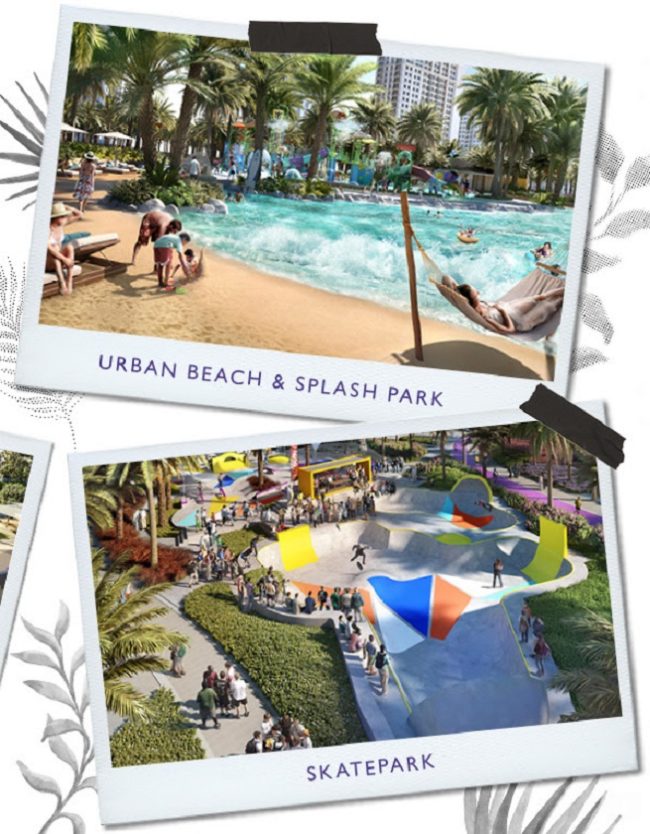 Dubai Hills Park at Dubai Hills Estate - Urban Beach and Splash Park - Skate Park