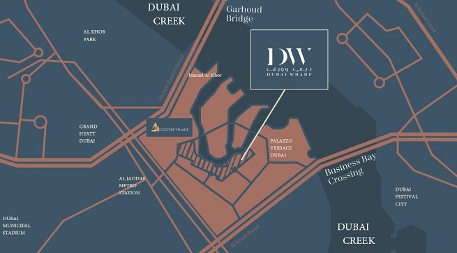 Dubai Wharf - Dubai Creek - Location Map
