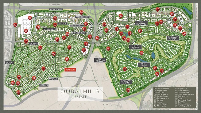 Maple III - Dubai Hills Estate by Emaar- Location Map