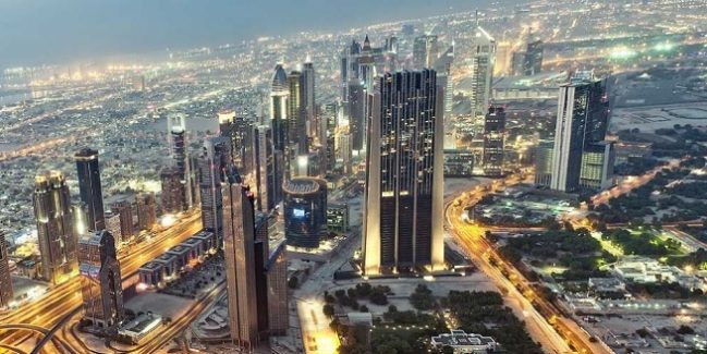The Index Tower at DIFC Dubai International Financial Centre as Seen from Burj Khalifa