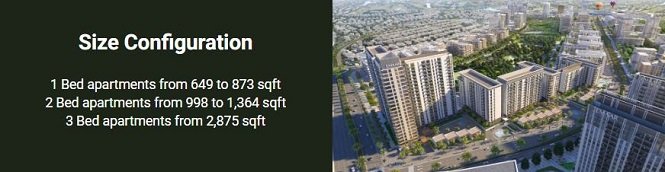Executive Residences at Dubai Hills Estate by Emaar - Units Sizes