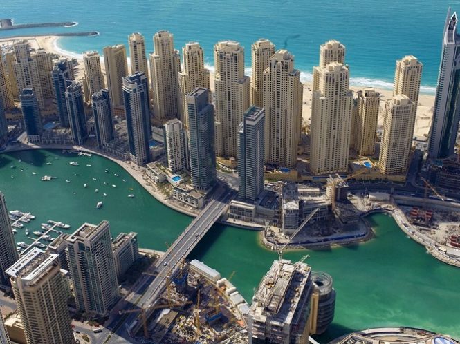 JBR - Jumeirah Beach Residences - in front of Dubai Marina