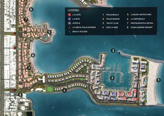 Sur La Mer Townhouses by Meraas in Jumeirah Master Plan
