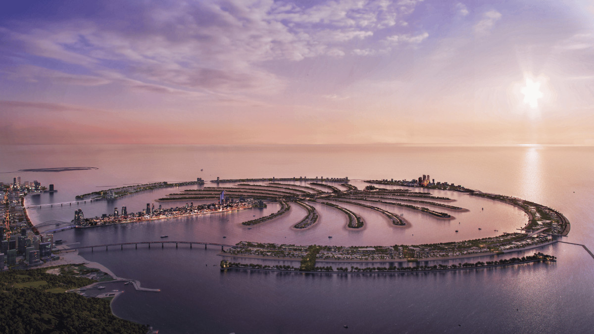 Palm Jebel Ali Dubai beachfront living mansions villas apartments properties