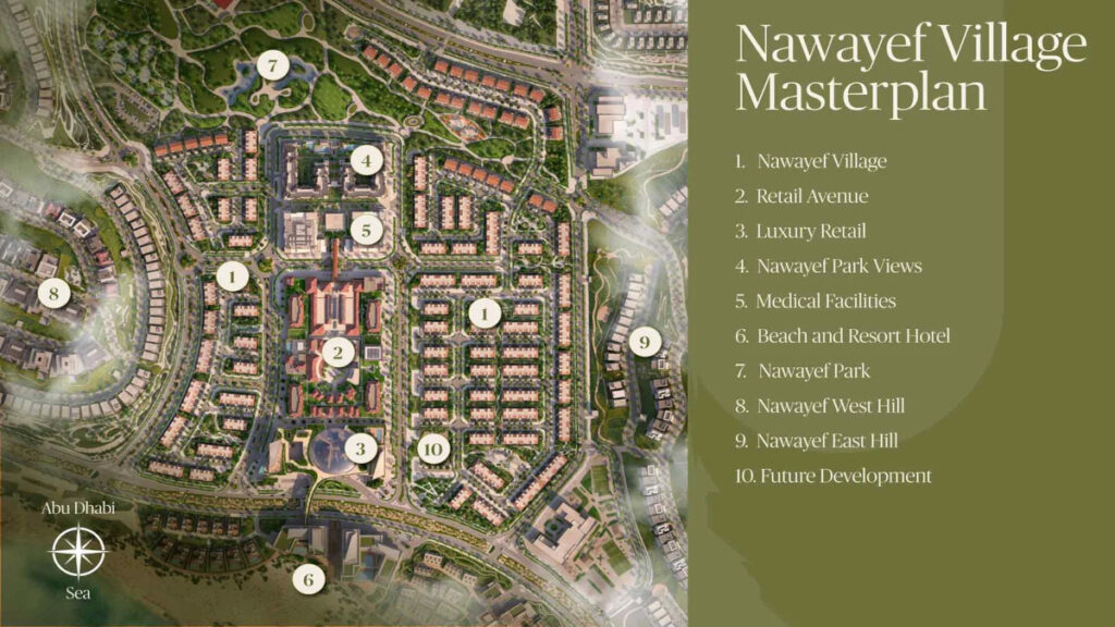 Nawayef Village luxury freehold villas and townhouses on Hudayriyat Island Abu Dhabi