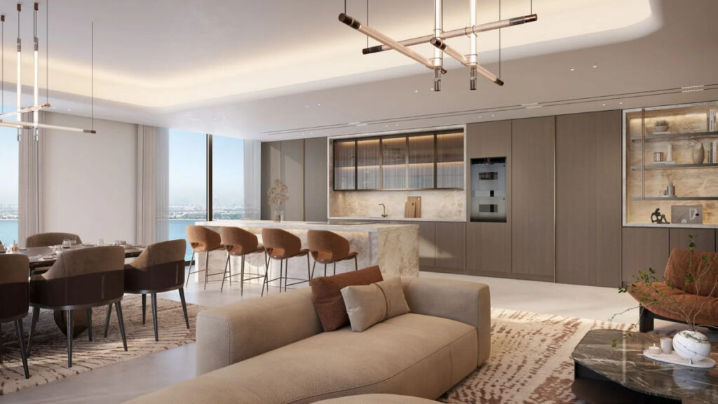 bar, dining room and living room, open kitchen - villa