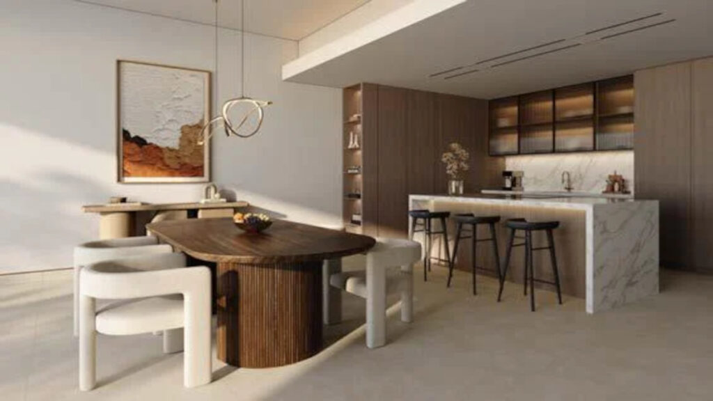Bashayer Residences Waterfront Apartments on Hudayriyat Island - dinning room, open kitchen