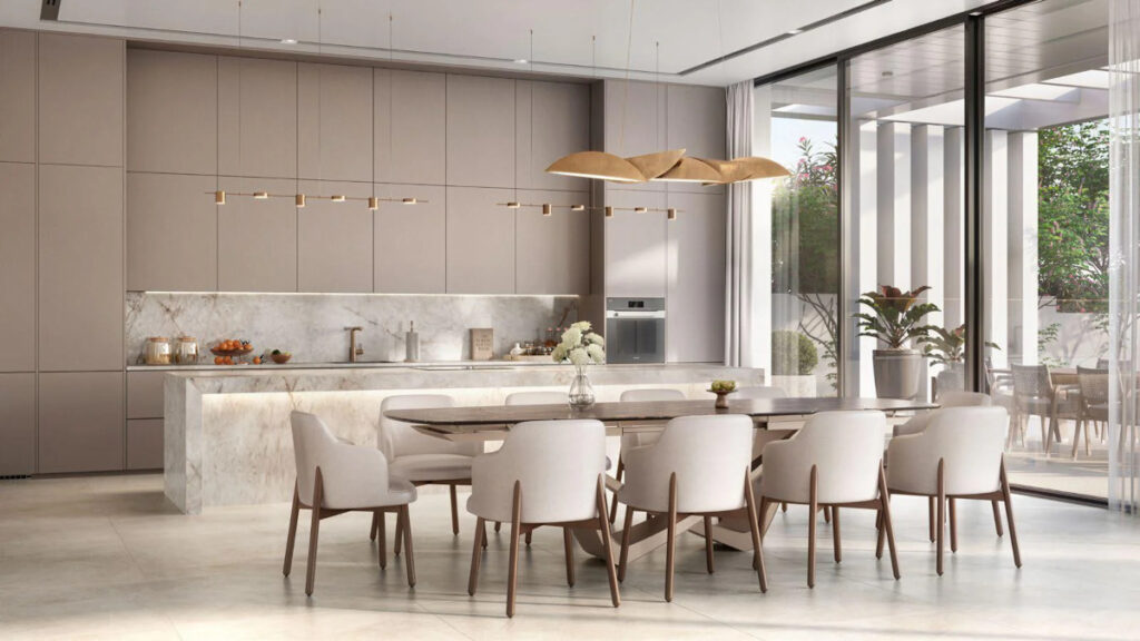 dinning room and open kitchen - villa