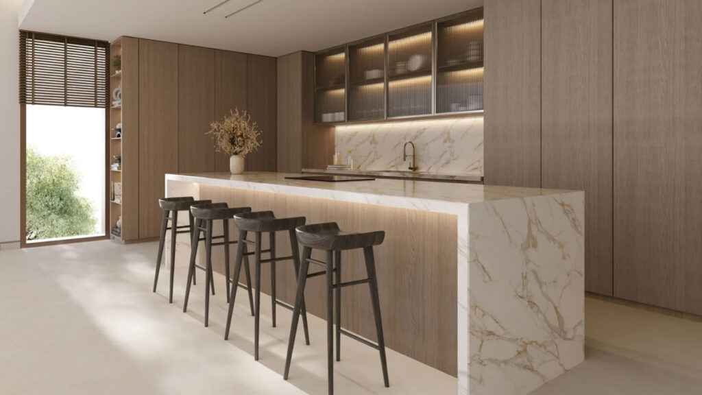 open kitchen and bar - villa