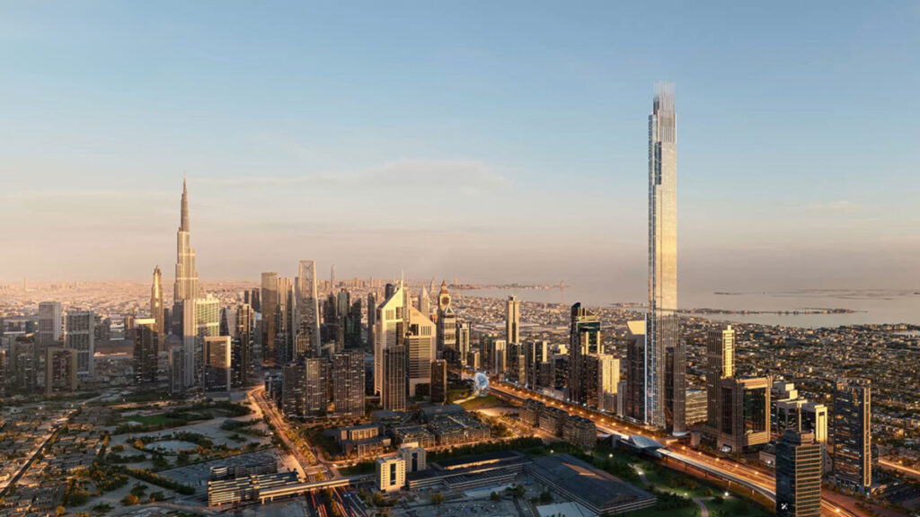 The world's two tallest towers when Burj Azizi is completed