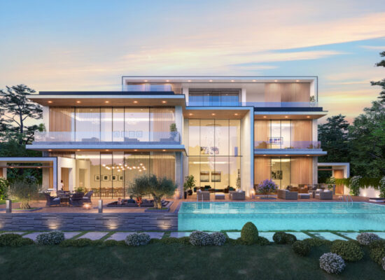 villa backyard with private swimming pool