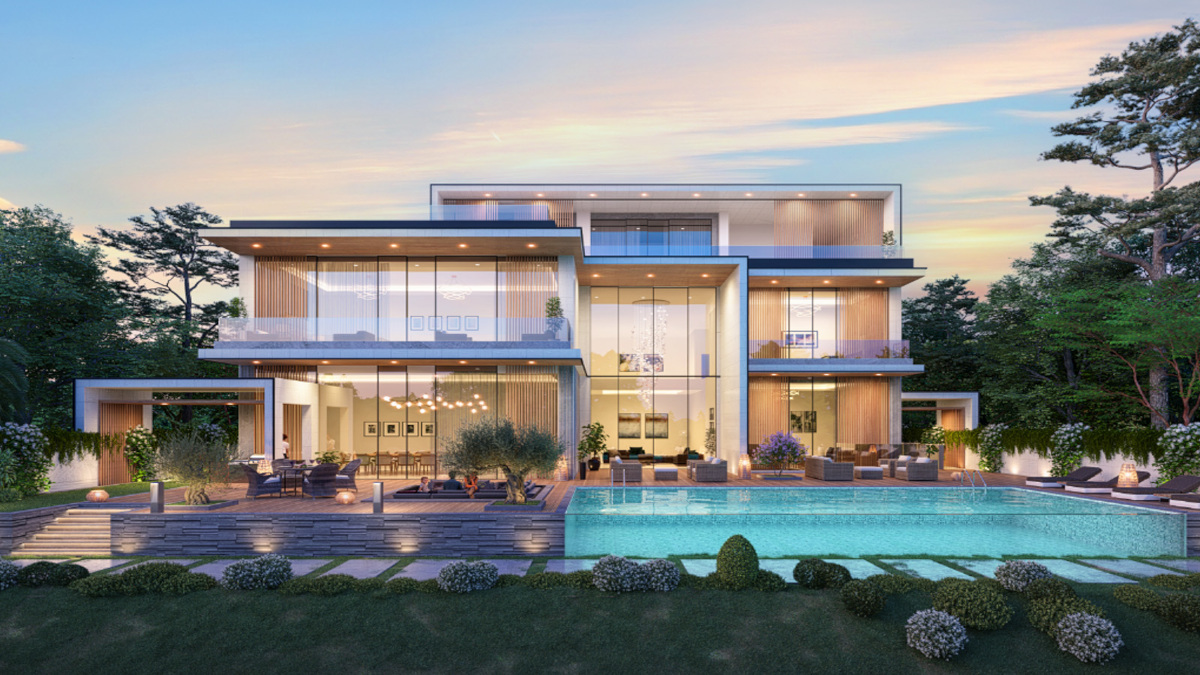 villa backyard with private swimming pool