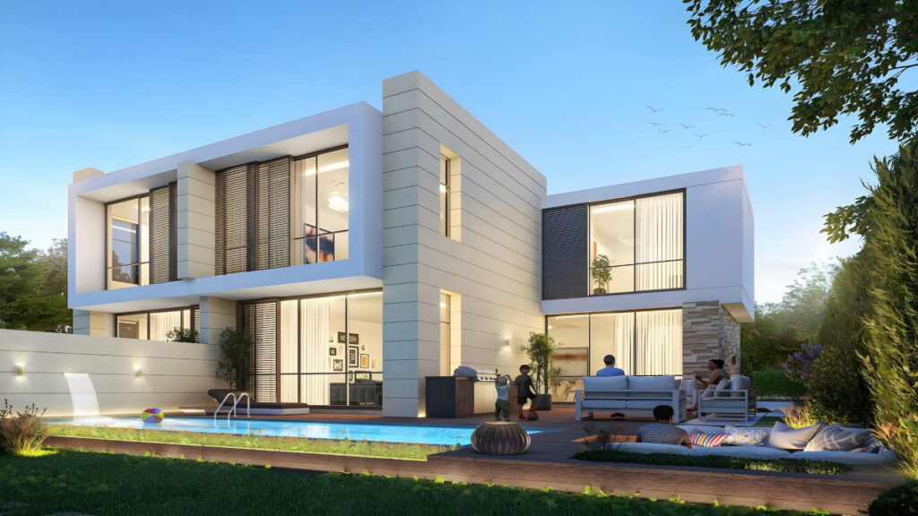 villa backyard and swimming pool