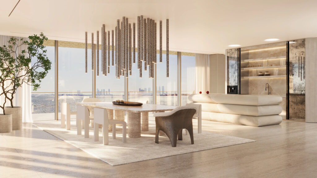 Dining room with sea view - Maison Margiela Residences