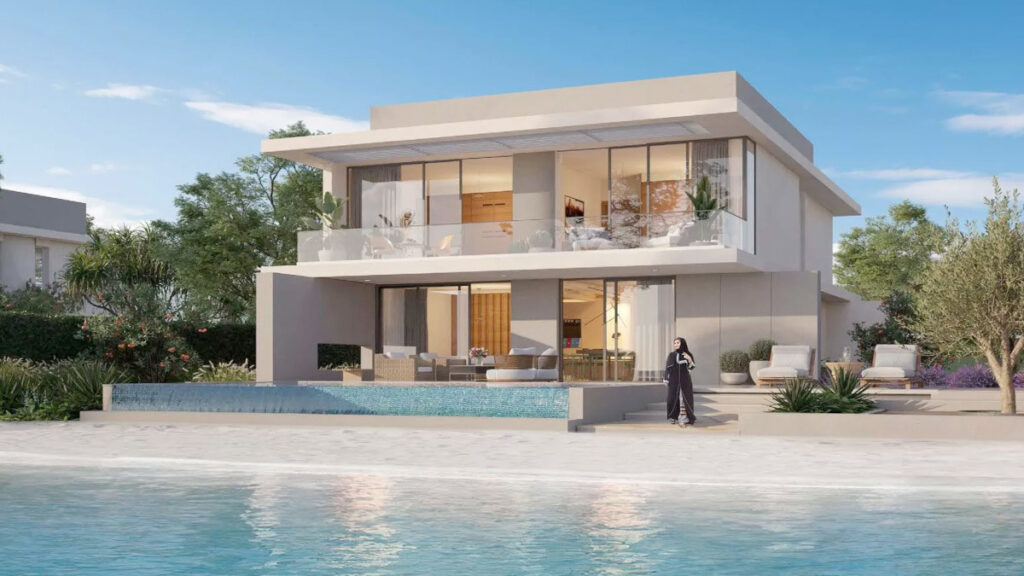 2 floors villa backyard with swimming pool and private beach