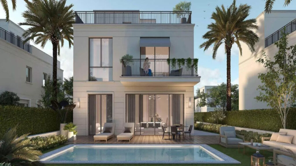 backyard villa, balcony, terrace, swimming pool