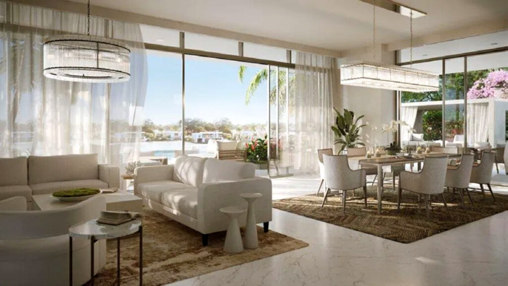 living room and dining room