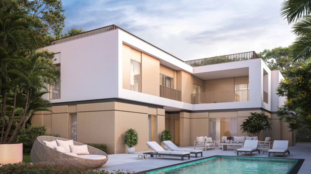 villa backyard with private swimming pool