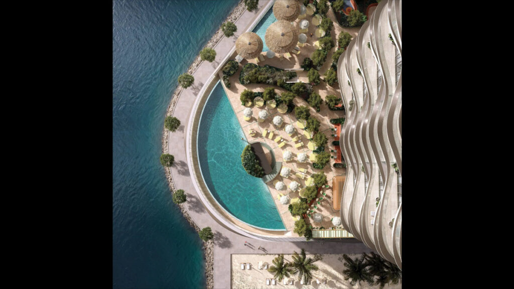 view of the swimming pool from top