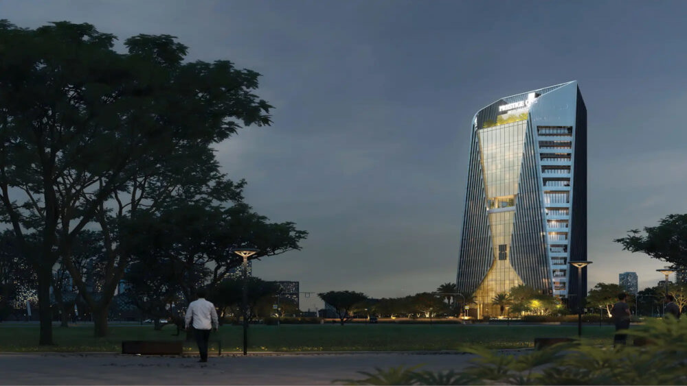 building view in the evening
