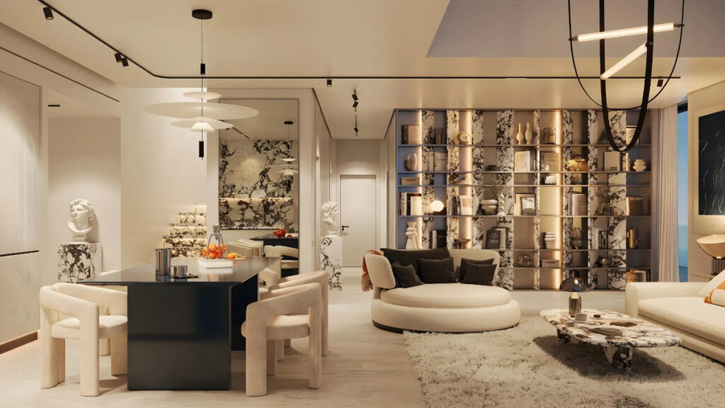 dining room and living room