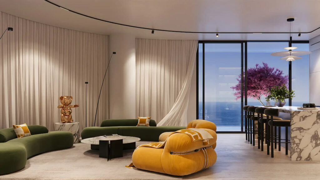 living room - view of water